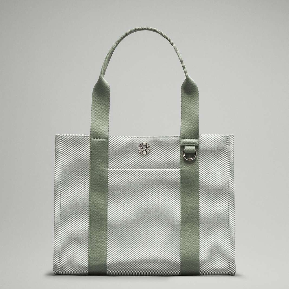 lululemon Gey Eucalyptus & Light Ivory Canvas Tote Bag
